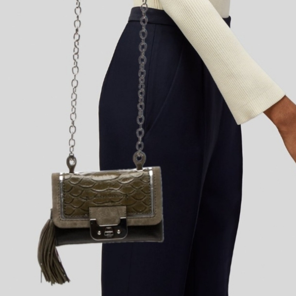 Dvf Mini Harper Python Embossed Suede Crossbody S… - image 1